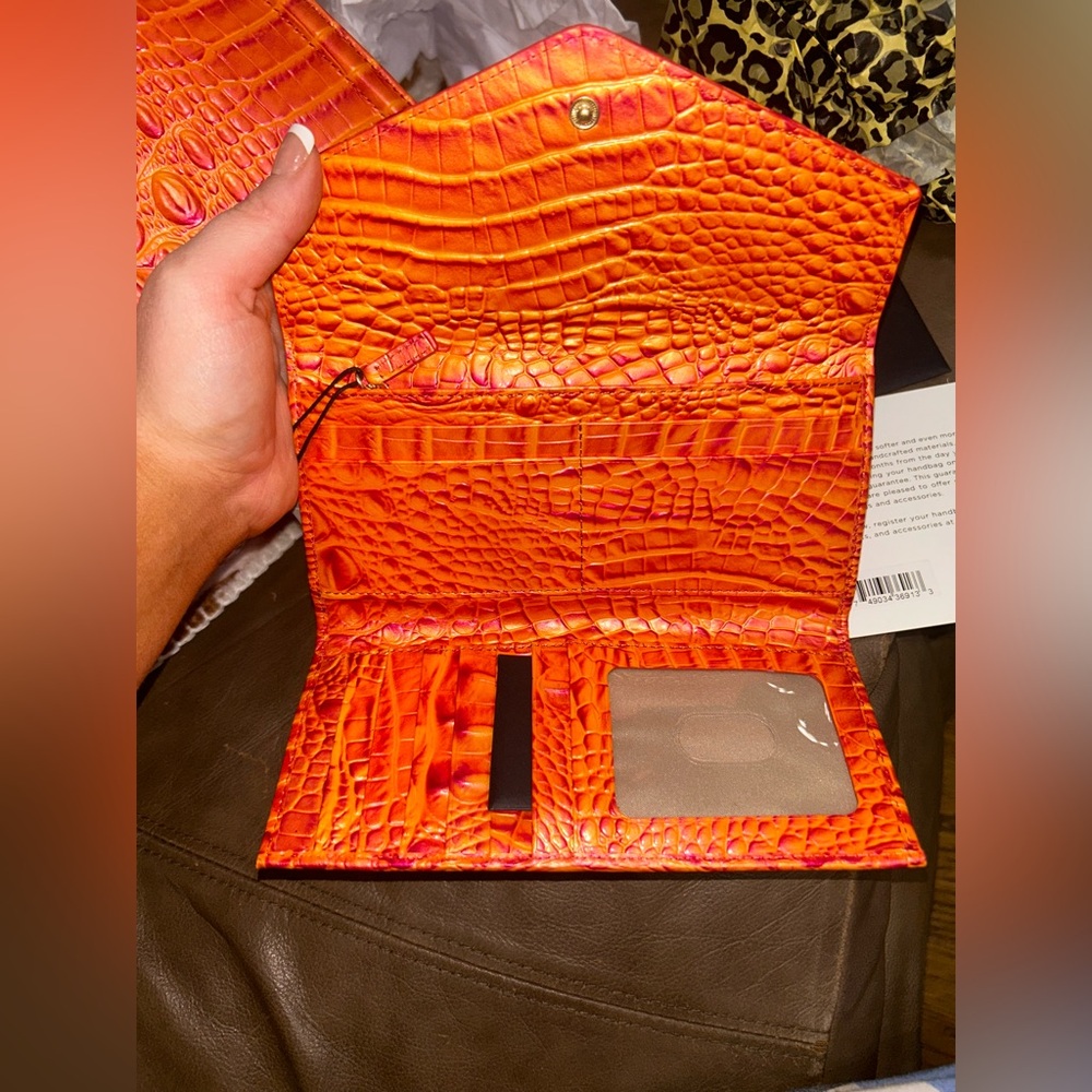 Brahmin Orange Embossed Satchel Set - Picture 6 of 7
